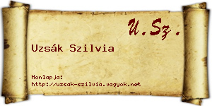Uzsák Szilvia névjegykártya